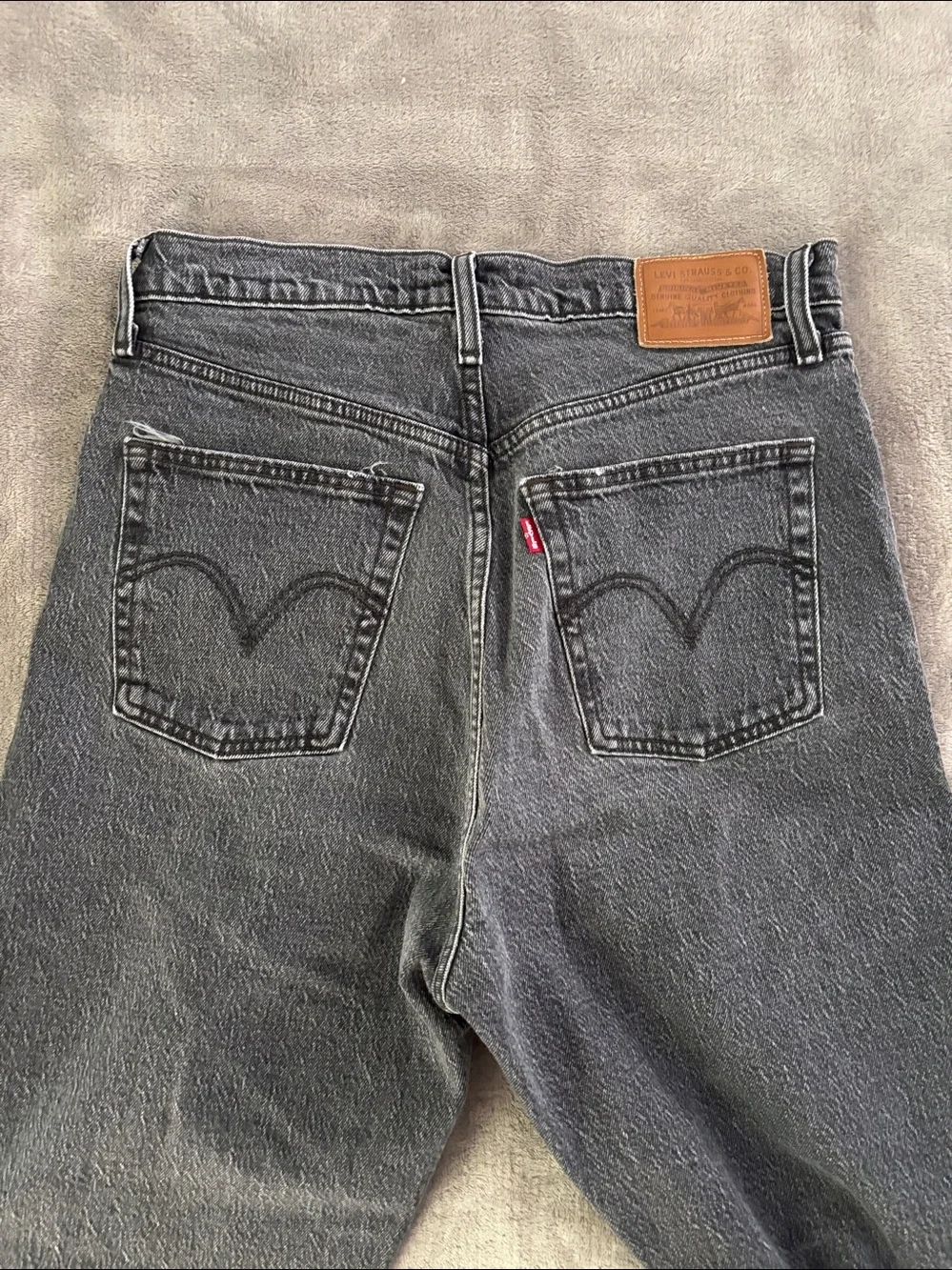 Levi's Premium‎ Ribcage Straight Ankle Women’s Washed Black Straight Jeans Sz 30